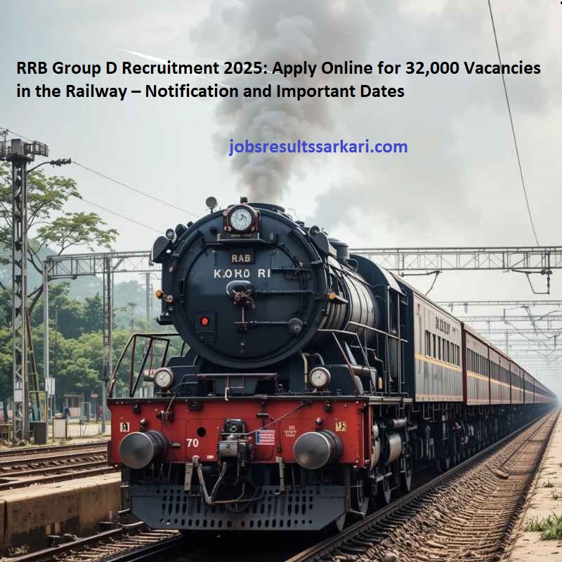 RRB Group D Recruitment 2025: Apply Online for 32,000 Vacancies in the Railway – Notification and Important Dates